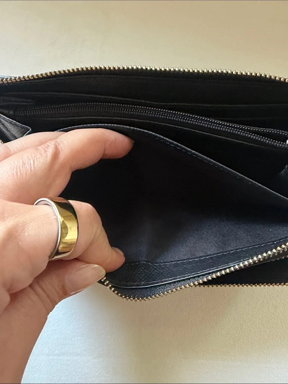 Coach Black Pebbled Leather Wristlet Clutch